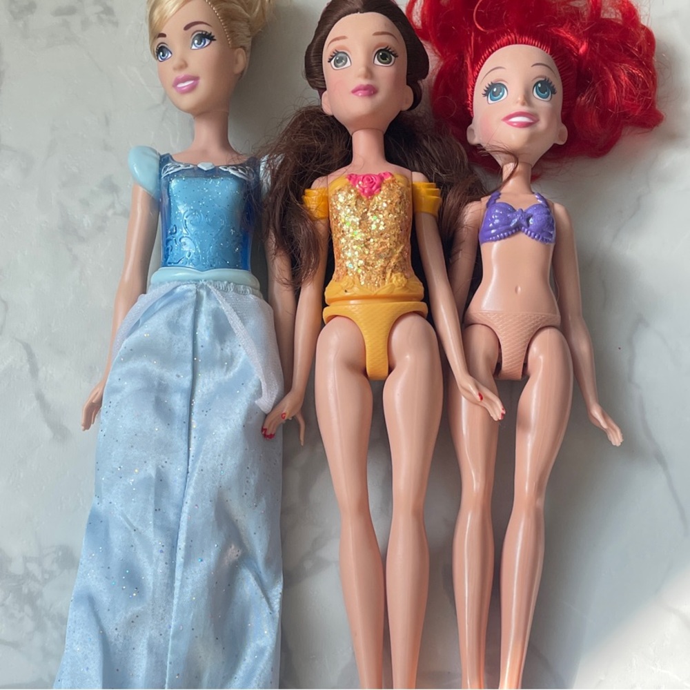 Hasbro Princess Doll Trio with Blue, Brown, and Red Hair